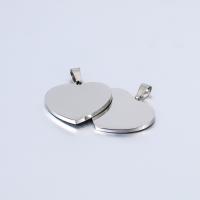 Stainless Steel Heart Pendants, polished, DIY, original color, 25x30x1.70mm, 5PCs/Bag, Sold By Bag