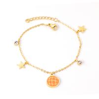 Stainless Steel Jewelry Bracelet with 1.18inch extender chain gold color plated for woman & with rhinestone Length 6.69 Inch Sold By PC