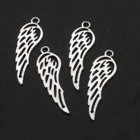 Wing Shaped Zinc Alloy Pendants Feather original color 30mm Approx Sold By Bag