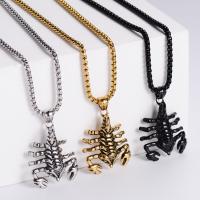 Edelstahl Schmuck Halskette, 304 Edelstahl, Skorpion, Modeschmuck & für den Menschen, keine, 41x32mm, Länge:23.62 ZollInch, verkauft von PC
