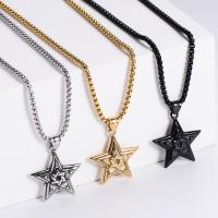 Stainless Steel Jewelry Necklace, 304 Stainless Steel, Star, plated, fashion jewelry & Unisex, more colors for choice, 36x33mm, Length:23.62 Inch, Sold By PC