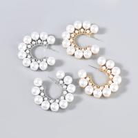 Bijoux boucles d'oreilles, alliage de zinc, avec Plastique ABS perle, bijoux de mode & pour femme, plus de couleurs à choisir, Vendu par paire