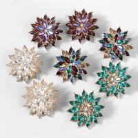 Rhinestone náušnice, Zinek, módní šperky & pro ženy & s drahokamu, více barev na výběr, Prodáno By Pair