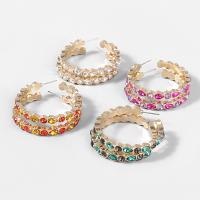 Rhinestone náušnice, Zinek, módní šperky & pro ženy & s drahokamu, více barev na výběr, Prodáno By Pair