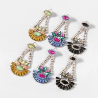 Rhinestone náušnice, Zinek, módní šperky & pro ženy & se skleněnou drahokamu & s drahokamu, více barev na výběr, Prodáno By Pair