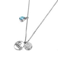 Stainless Steel Jewelry Necklace plated fashion jewelry & with rhinestone nickel lead & cadmium free 450mm Sold By PC
