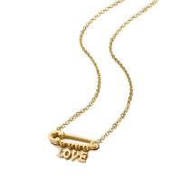 Edelstahl Schmuck Halskette, Alphabet-Buchstabe, plattiert, Modeschmuck & mit Strass, keine, frei von Nickel, Blei & Kadmium, 450mm, verkauft von PC