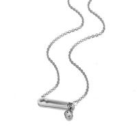 Edelstahl Schmuck Halskette, plattiert, Modeschmuck & mit Strass, keine, frei von Nickel, Blei & Kadmium, 450mm, verkauft von PC