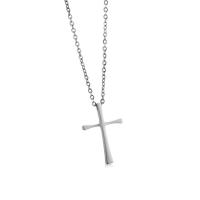 Edelstahl Schmuck Halskette, Kreuz, plattiert, Modeschmuck, keine, frei von Nickel, Blei & Kadmium, 450mm, verkauft von PC