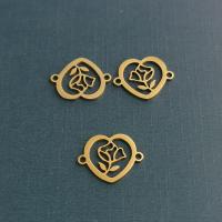Stainless Steel Connector plated fashion jewelry & with flower pattern & hollow nickel lead & cadmium free Sold By PC