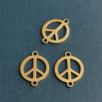 Stainless Steel Connector Peace Logo plated fashion jewelry nickel lead & cadmium free Sold By PC