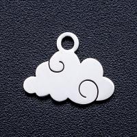 Stainless Steel Pendants, Cloud, plated, DIY, silver color, 9x12mm, 10PCs/Bag, Sold By Bag