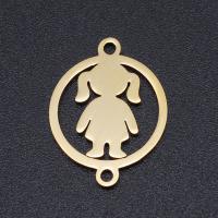 Stainless Steel Connector Girl plated DIY Sold By Bag