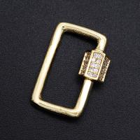 Brass Screw Carabiner Lock Charms, plated, DIY & micro pave cubic zirconia, mixed colors, Sold By PC