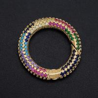Brass Spring Ring Clasp Donut plated DIY & micro pave cubic zirconia Sold By PC