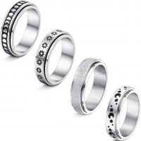 Rozsdamentes acél Finger Ring, Stainless Steel, galvanizált, egynemű & különböző méretű a választás & különböző stílusokat a választás, Méret:6-10, Által értékesített Set