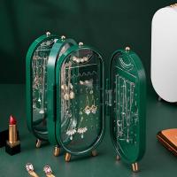 ABS Plastic Jewelry Display Box, with PC Plastic, Collapsible & with mirror, more colors for choice, 115x65x235mm, Sold By PC