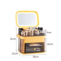 ABS Plastic Cosmetic Storage Box, with PC Plastic, dustproof & with mirror & different styles for choice, 300x210x310mm, Sold By PC