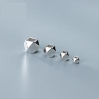 925 Sterling Silver Beads Polygon polished & faceted silver color Sold By PC