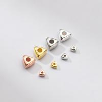 Perles en argent sterling 925, triangle, Placage, plus de couleurs à choisir, 6mm, Vendu par PC