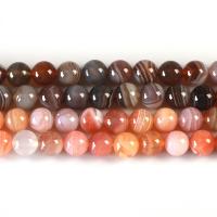 Natürliche Botswana Achat Perlen, rund, poliert, verschiedene Größen vorhanden, keine, verkauft von Strang