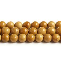 Yolk Stone Beads, Runde, poleret, forskellig størrelse for valg, gul, Solgt Per Ca. 14.6 inch Strand