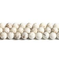 Perles bijoux en pierres gemmes, magnésite, Rond, poli, normes différentes pour le choix, blanc, Vendu par Environ 14.6 pouce brin