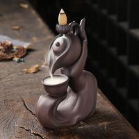 Backflow Incense Burner, Purple Clay, plated, for home and office & durable, 120x170x75mm, Sold By PC