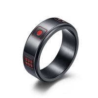 Ring Finger Titantium stali, Glazurowane, dla obu płci & różnej wielkości do wyboru, dostępnych więcej kolorów, 8mm, sprzedane przez PC