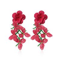 Resin Earring Zinc Alloy with Seedbead & Resin for woman nickel lead & cadmium free Sold By Pair