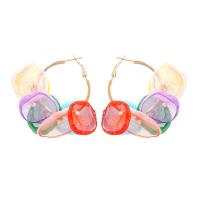 Zinklegierung Ohrringe, mit Spitze & Kunststoff Perlen, plattiert, für Frau, keine, frei von Nickel, Blei & Kadmium, 52x55mm, verkauft von Paar