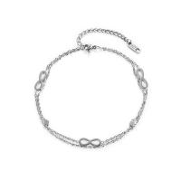 Stainless Steel Anklet with 2.56inch extender chain for woman original color Length 8.66 Inch Sold By PC