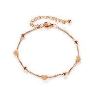 Bijoux bracelet en acier inoxydable, avec 2.17inch chaînes de rallonge, coeur, Placage, pour femme, plus de couleurs à choisir, Longueur:6.3 pouce, Vendu par PC