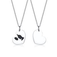 Stainless Steel Jewelry Necklace, with 1.97inch extender chain, Heart, for woman, 21x17mm, Length:17.72 Inch, Sold By PC