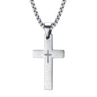 Stainless Steel Jewelry Necklace Cross polished for man Length 23.62 Inch Sold By PC