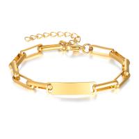 Bracelets en argent sterling, acier inoxydable, Placage de couleur d'or, pour femme, Longueur:6.7-8.7 pouce, Vendu par PC