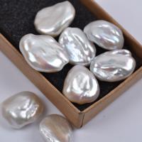 Nėra Hole Kultūringas gėlavandenių perlų karoliukai, Gėlo vandens perlų, Barokas, ne skylė, baltas, 20-25mm, Pardavė PC
