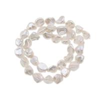 Perles nacres baroques de culture d'eau douce , perle d'eau douce cultivée, DIY, blanc, 9-11mm, Vendu par 38 cm brin