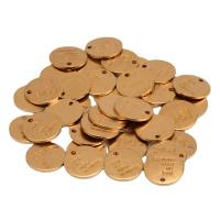 Brass Jewelry Pendants Round golden 12mm Sold By Bag