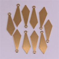 Pingentes Jóias de bronze, cobre, Rhombus, dourado, 23x8x0.50mm, 100PCs/Bag, vendido por Bag