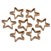 Mosaz Šperky Connector, Hvězda, double-hole, zlatý, 22x4x0.90mm, 100PC/Bag, Prodáno By Bag