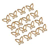 Brass Jewelry Pendants, Butterfly, plated, no hole, golden, 15x12x1.20mm, 100PCs/Bag, Sold By Bag
