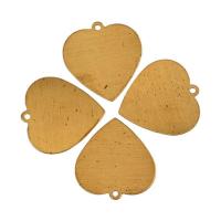 Brass Heart Pendants, plated, golden, 23.80x22.60x0.50mm, 100PCs/Bag, Sold By Bag