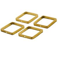 Brass Jewelry Pendants,  Square, golden, 25x25x4mm, 100PCs/Bag, Sold By Bag