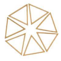 真鍮ジュエリーペンダント, 銅, 三角形, メッキ, ノンホール, 金色, 25x1mm, 100パソコン/バッグ, 売り手 バッグ