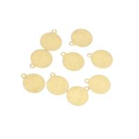 Brass Jewelry Pendants, Round, plated, golden, 10x12x0.30mm, 100PCs/Bag, Sold By Bag