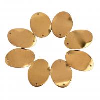 Messing smykker Connector, Oval, gylden, 25x18x0.40mm, 100pc'er/Bag, Solgt af Bag
