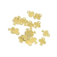 Brass Jewelry Pendants, plated, golden, 8.90x7.20x0.30mm, 100PCs/Bag, Sold By Bag