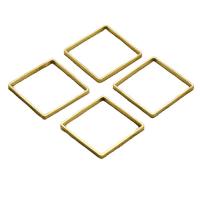 Brass Jewelry Pendants,  Square, no hole, golden, 25x25x2mm, 100PCs/Bag, Sold By Bag
