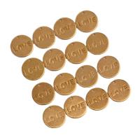 Brass Jewelry Pendants, Round, golden, 12x1mm, 100PCs/Bag, Sold By Bag